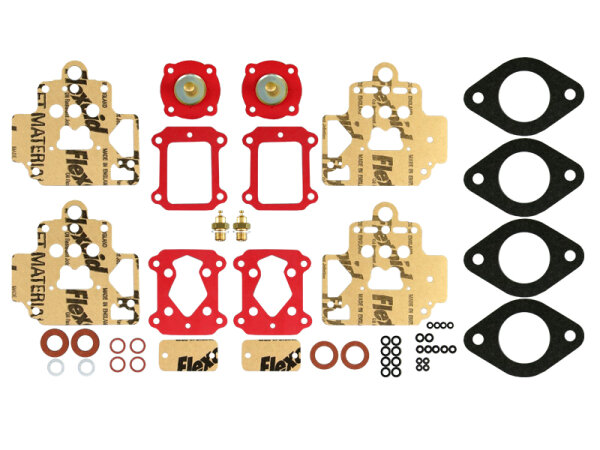 Dichtungssatz DELLORTO (für 2 Vergaser inkl. Pumpenmembran u. Ventil) Alfa 105/115+116 NEU